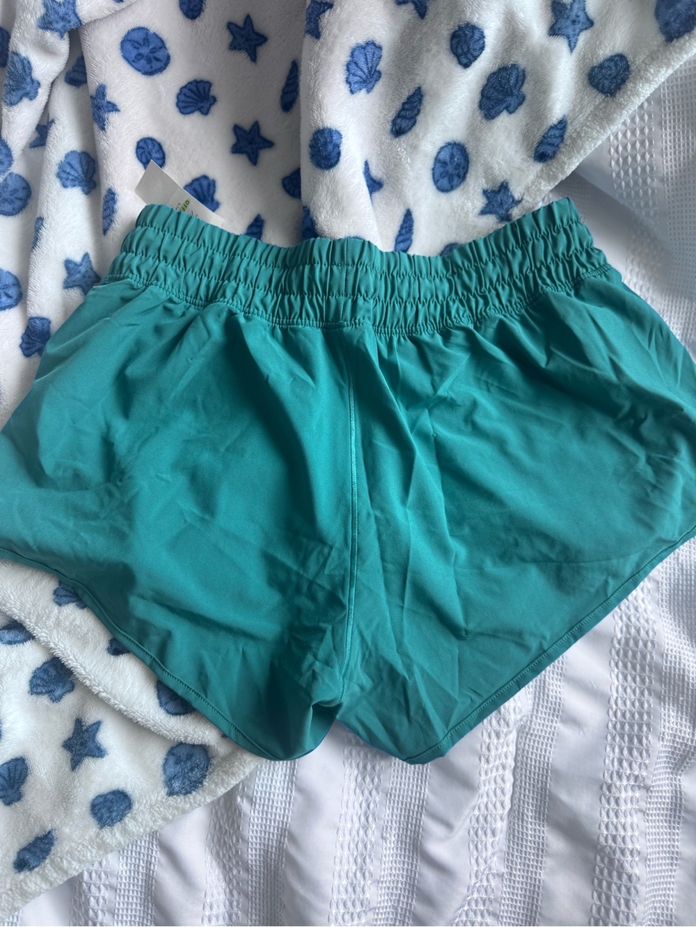 aerie Teal Athletic Shorts with Elastic Waistband - Picture 2 of 3